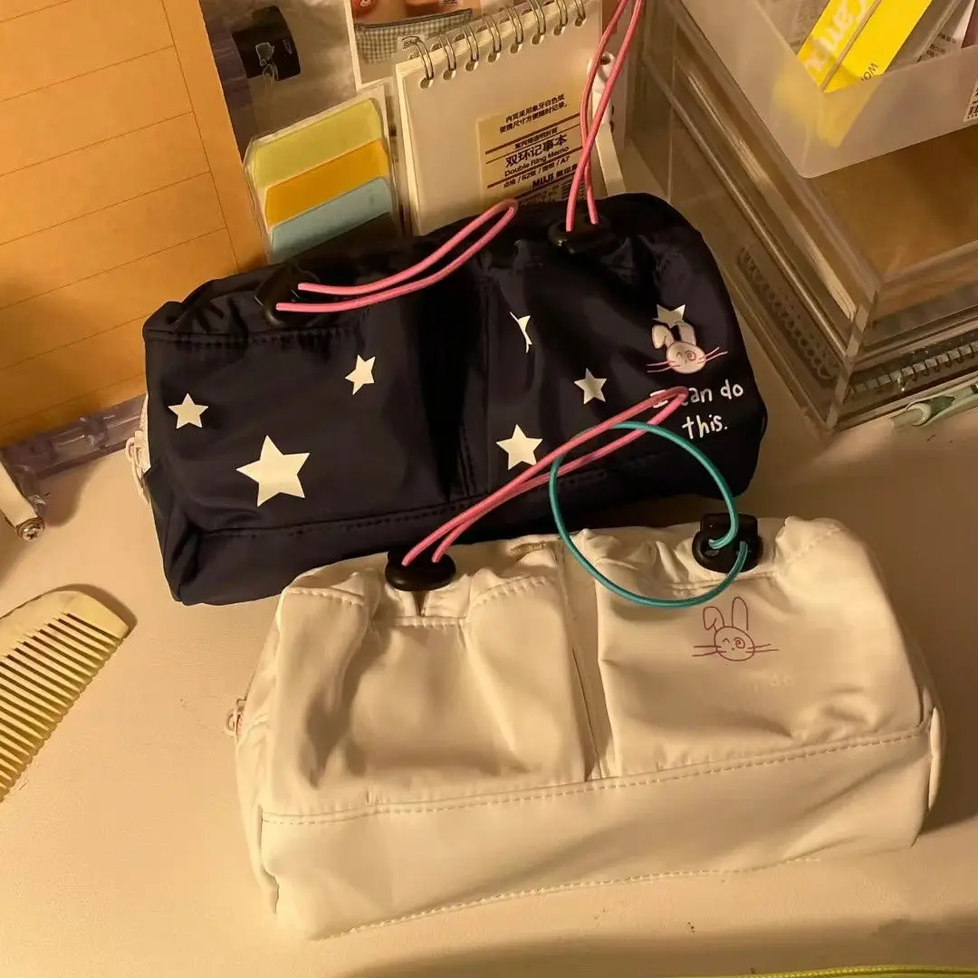

Cute Nylon Large Capacity Pencil Case Kawaii Stars Student Stationery School Supplies Back To School Drawstring Pencil Bag