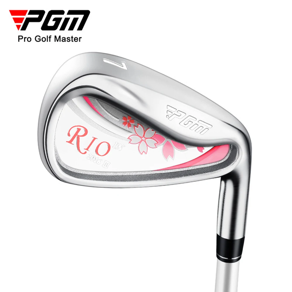 pgm-tig038-golf-clubs-woman's-no-7-irons-stainless-steel-head-carbon-shaft-34°-inclination-the-low-center-lightweight-elastic