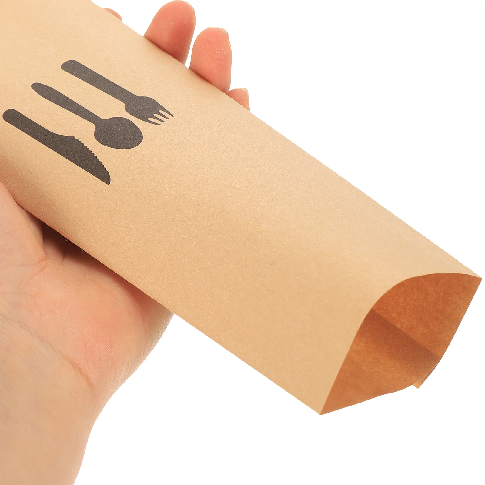 100 Pcs Christmas Kraft Paper Cutlery Set Dinner Party Napkins Tableware Bags Storage Pouches 6