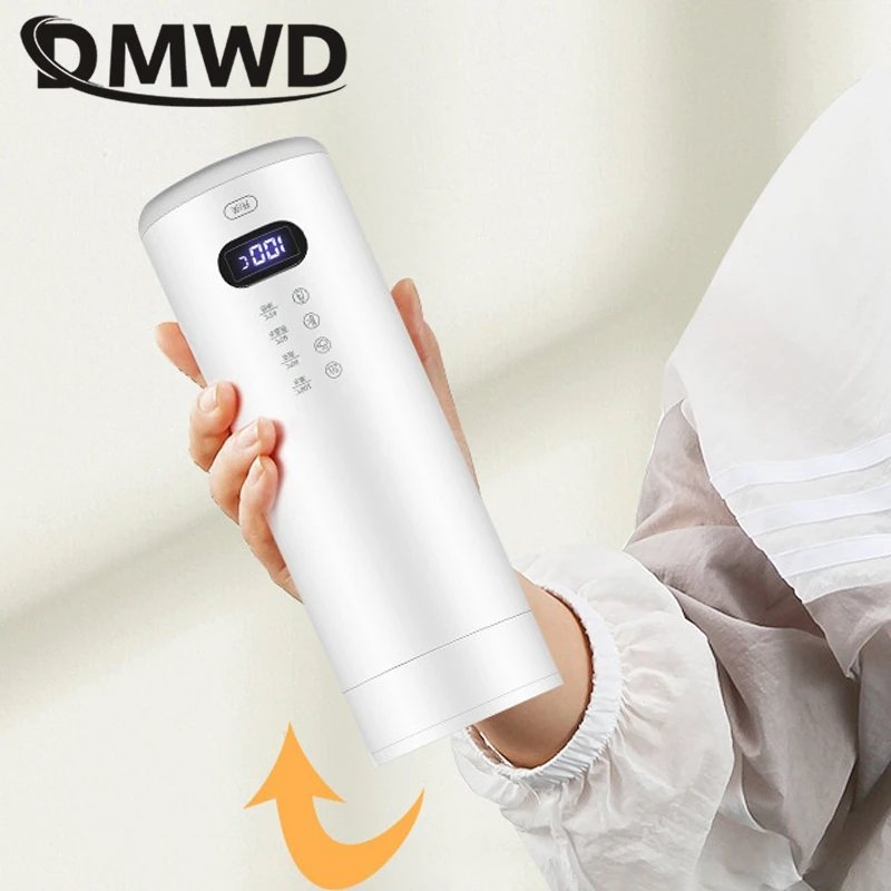 DMWD Electric Heating Kettle Portable Water Cup 0.4L Water Boiler Thermos cup Tea Pot Brewing milk Adjustable temperature Travel 5