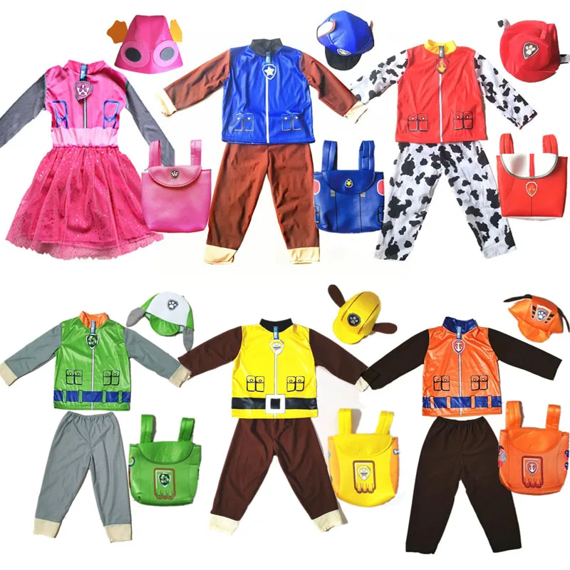 Paw Patrol Costume Cosplay Cute Cartoon Chase Skye Marshall Vestiti Ragazzi Ragazze Halloween Costume Party Regali Per Bambini