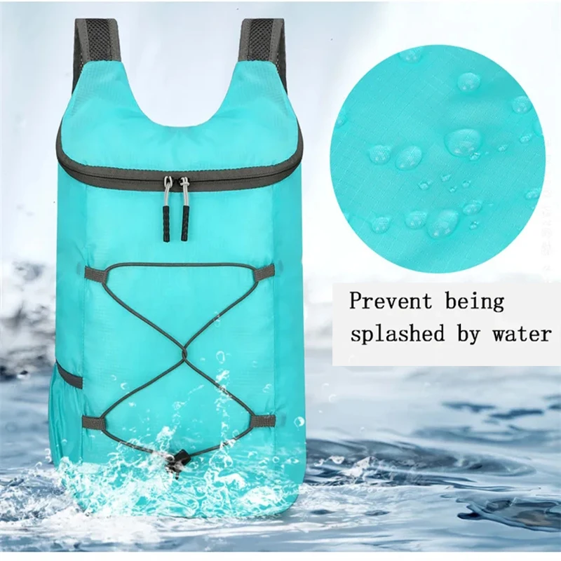 High Quality Lightweight Waterproof Nylon Fabric Outdoor Sports Bag Large Capacity Foldable Camping Backpack Hiking Day Bag