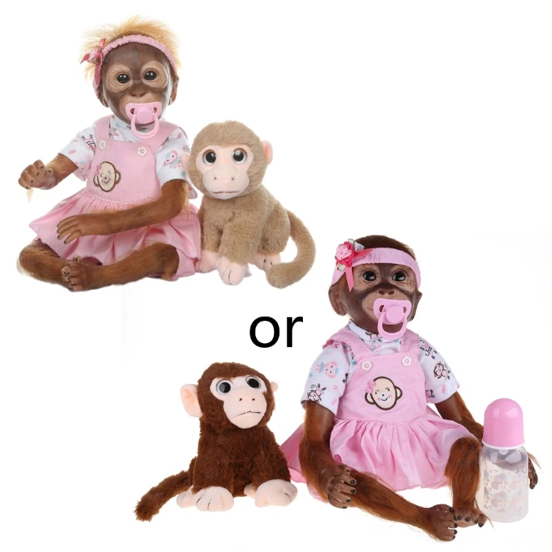 

20.5 inch 52 for cm Reborn Baby Dolls Lovely Monkey for Doll Soft Silicone Cotton Body Comfortable Mohair Realistic Toys Kids