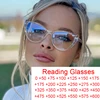 Transparent Cat Eye Reading Glasses Women Stylish Simple Ultralight TR90 Spring Hinge Computer Presbyopia Eyewear Vision 0~+600 1