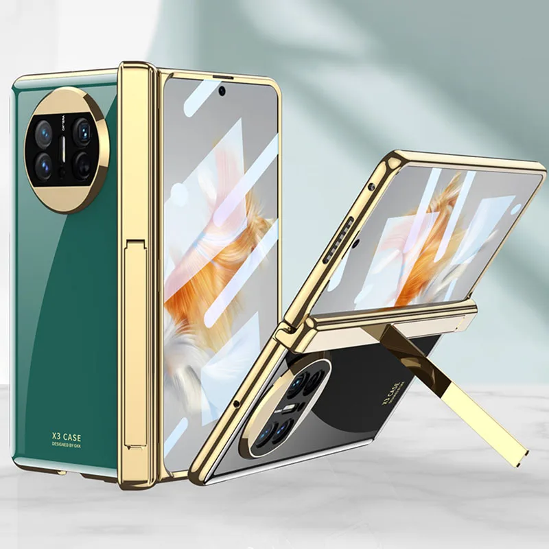 

GKK Original Case For Huawei Mate X3 Case Luxury Plating Magnetic Hinge Outer Screen Glass Holder Hard Cover For Huawei Mate X3