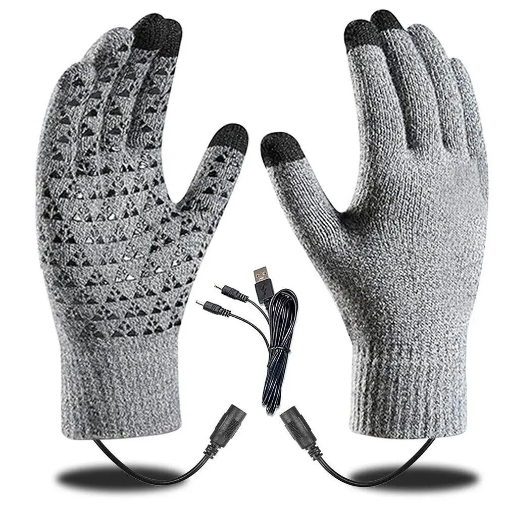 Warm Electric Heated Gloves Creativity Non-Slip Knitting USB Heated Gloves Touch Computer Gloves Cycling Gloves Men Women