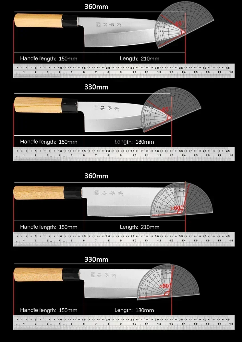 1-10pcs Set Japanese Sushi Sashimi Salmon Kitchen Knives Sharp Meat Cleaver Cutting Fish Raw Chef Knife with Box BBQ Kitchen Knife Meat Cleaver