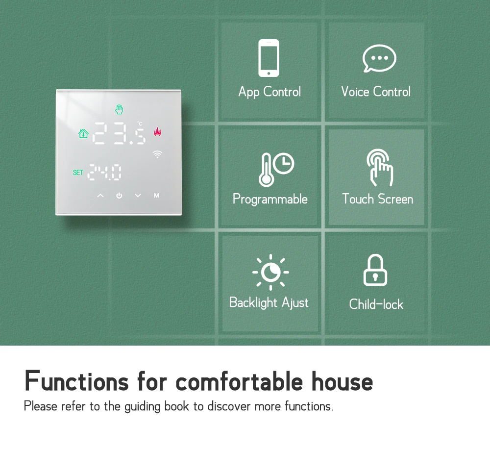 Smart Thermostat Smart Thermostat Socket Temperature Controller Thermostatic Valve Controller 3A Water Floor Heating System Smart WIFI Thermostat Central Actuators Connecting 8Sub-chamber Hub Controller For Gas Boiler