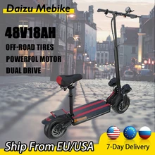Max Speed 70km/h Electric Scooter Dual Motor Powerful 2400w Electric Kick Scooter with Seat 48V 18AH Long Range 80km Remote Key