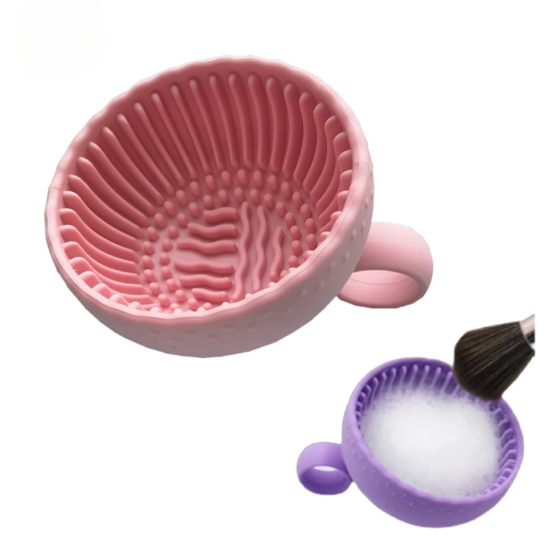 Eyeshadow Brushes Wash Makeup Brush Cleaner Folding Powder Puff Cleaning Bowl Clean Mat Beauty Tools Soft Silicone Scrubber Box