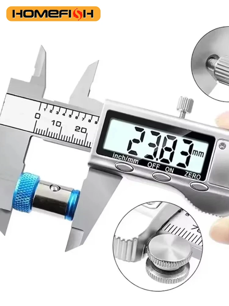 6 Inch 150mm Digital Vernier Caliper Stainless Steel Micrometer Measuring Tool Depth Ruler