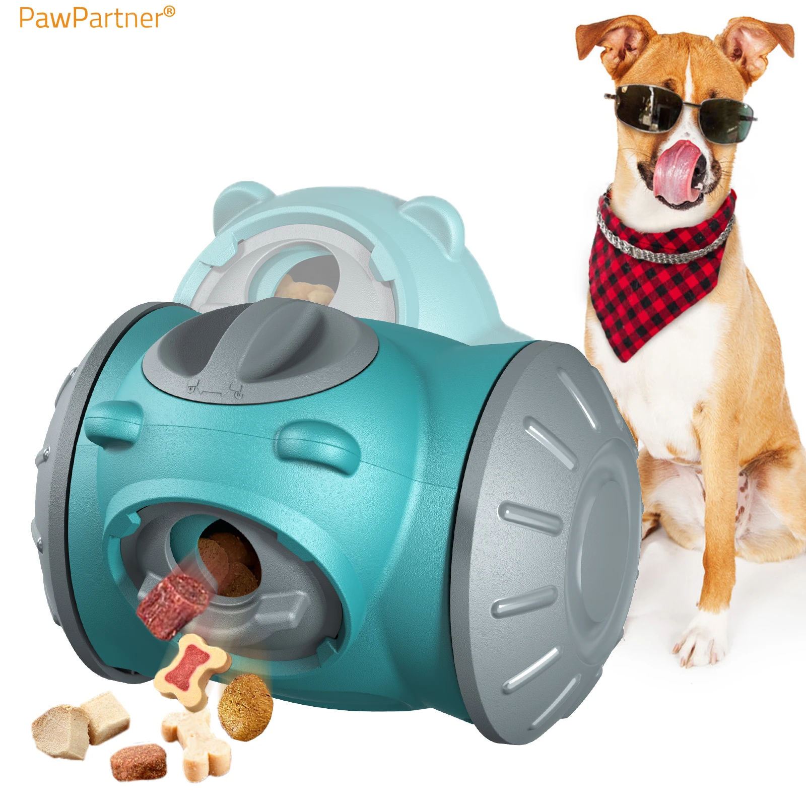 

Текающая вращающаяся медленная емкость интерактивная игрушка-головоломка для Собак прочный дозатор еды для собак интеллектуальная стимуляция игрушка для домашних животных