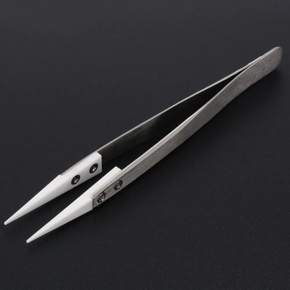 Ceramic Tipped Tweezers Stainless Steel Fine Pointed Tip Heat Resistant Tweezer High Quality
