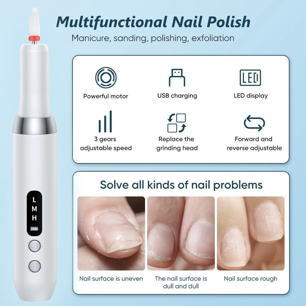 Professional Nails Grinding Polishing Dead Skin Removal Art Sanding File Pen Manicure Machine Polisher Drill Bits 3