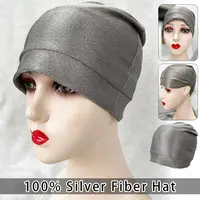 Unisex Anti-Radiation Cap Emf Electromagnetic Wave Rfid Shielding Protection Hat Silver Fiber Beanies Hat Work Caps 1