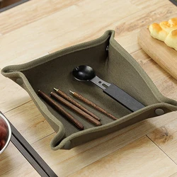 Bandeja de herramientas multifunción para acampar, vajilla de tela plegable, bandeja para juegos de dados, caja de almacenamiento para artículos diversos al aire libre