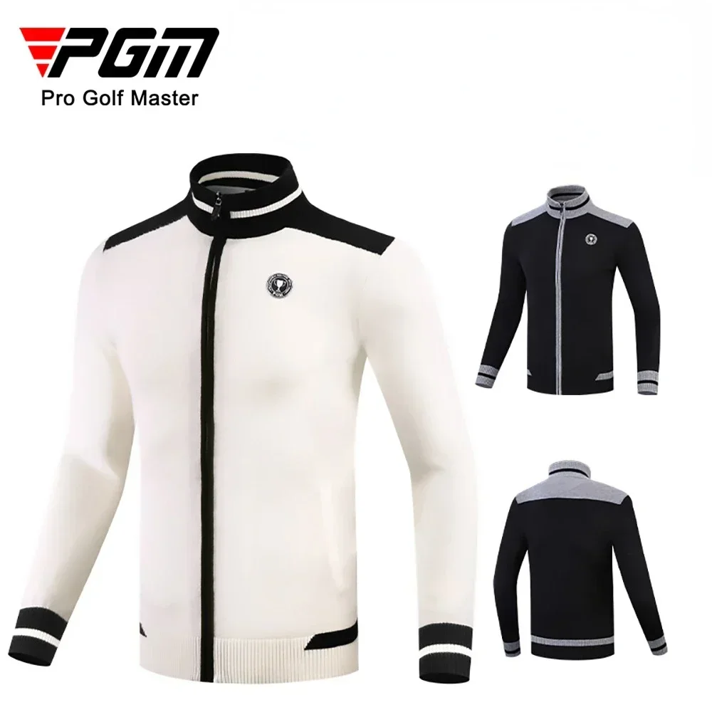 New PGM Golf Jacket Men's Long Sleeve Sweater Male Leisure Warm Knitted Coat Sports Cardigan Man Winter Autumn Golf Clothing