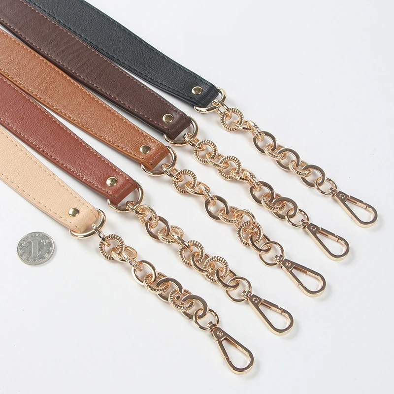 PU Leather Bag Strap Lady Shoulder Bag Straps Replacement Handbag Chains Long Belts Bags Handle Gold Silver Buckle Purse Straps