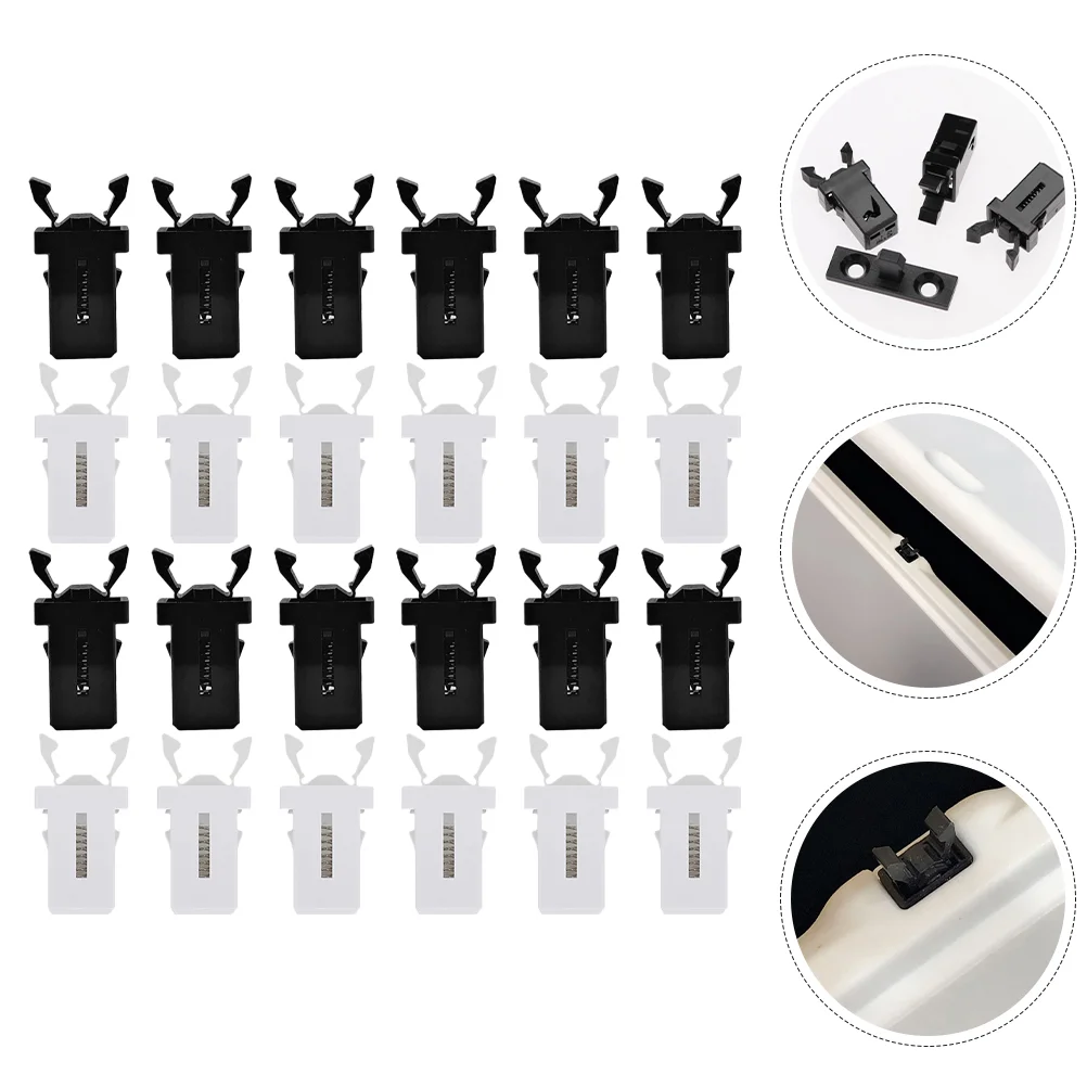 Trash Can Latch Lock 24 Pcs Universal Kitchen Fixture Garbage Bin Buckle Plastic Door Latch Cabinet Door Lock Furniture Parts