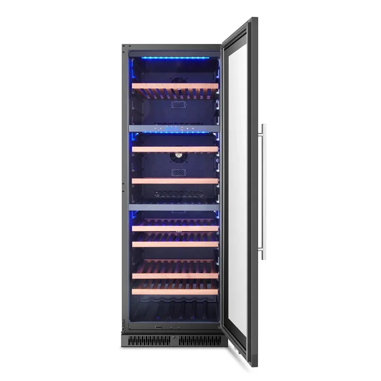 Door Wine Refrigerator Home Appliances Double Layer Lowe Glass Electric Stainless Steel Door Electronic Temperature 150
