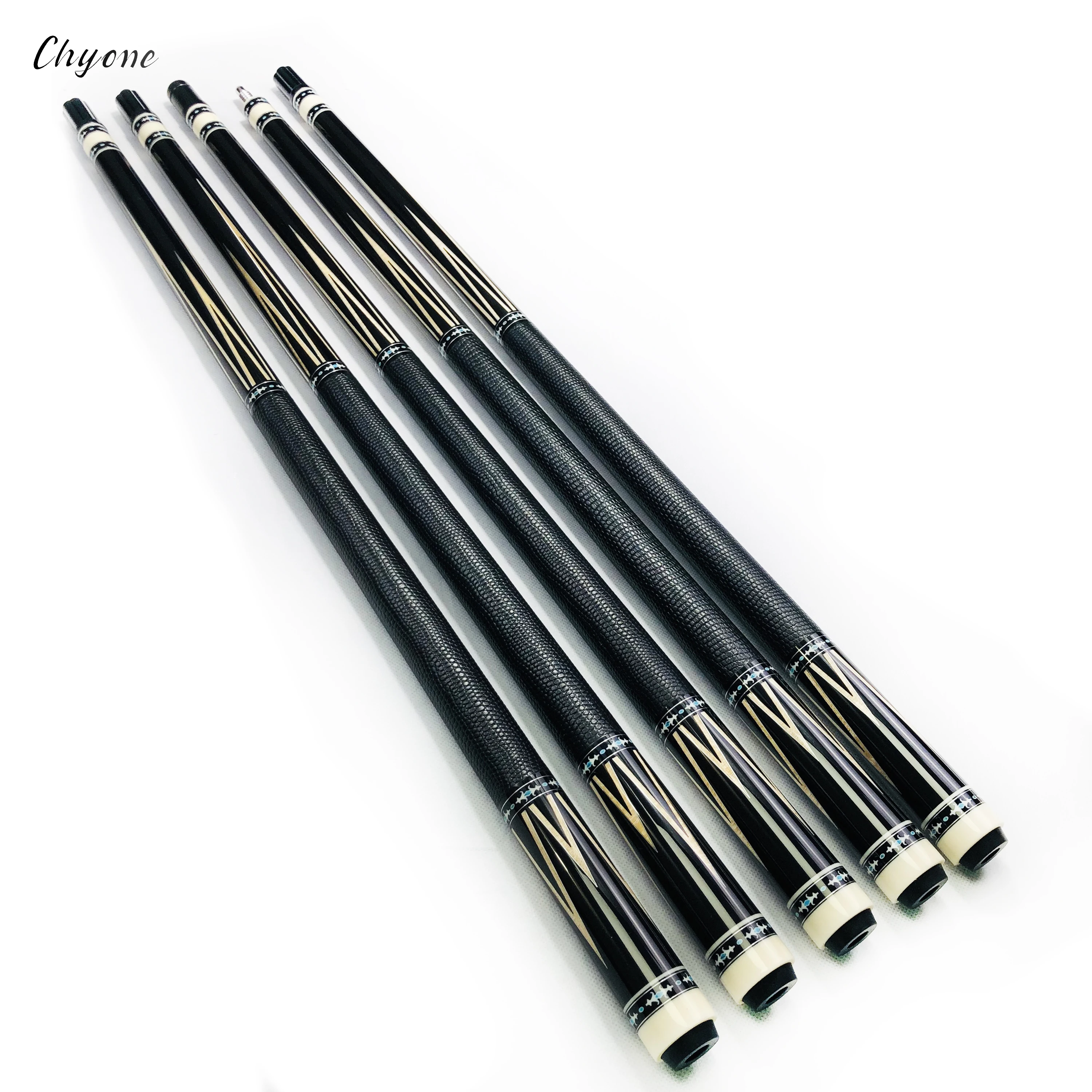 

Pool Cue Chyone Custom Silver Points Inlay Black Ebony JMC Hard Maple Shafts 1/2 Joint Carom Cue Stick Billiard Cue