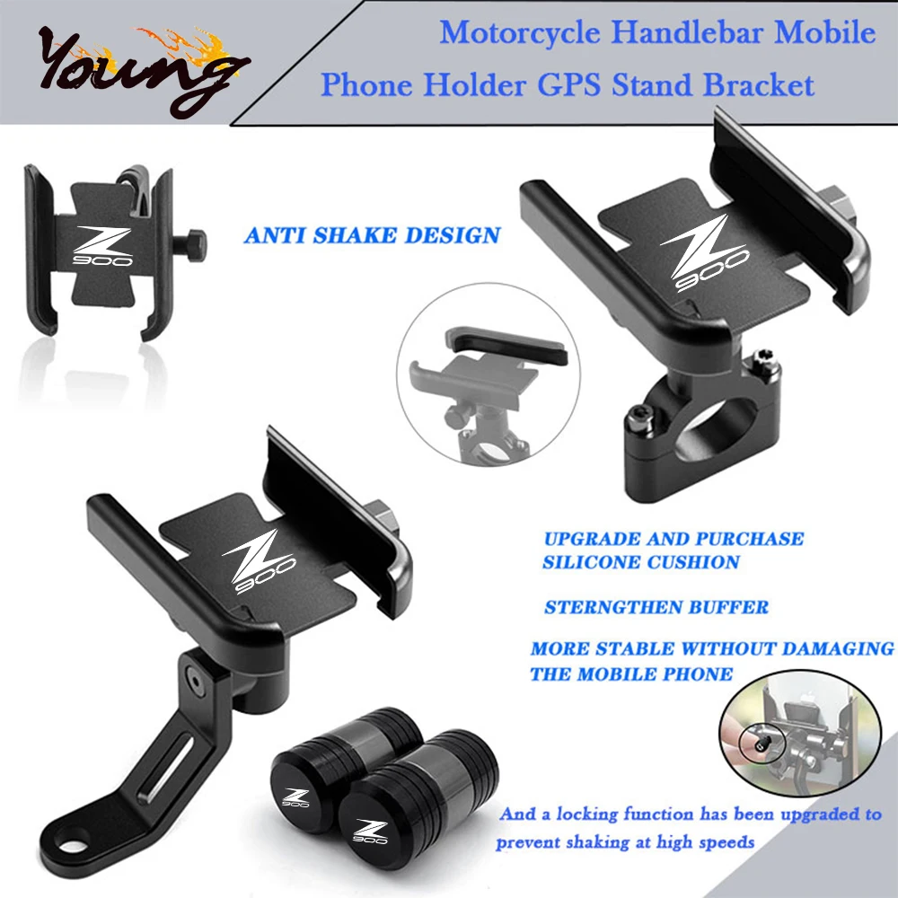 

For KAWASAKI Z900 Z 900 Z900RS Z900SE 2017-2023 Motorcycle Handlebar Mobile Phone Holder GPS Stand Bracket & Tire Valve caps