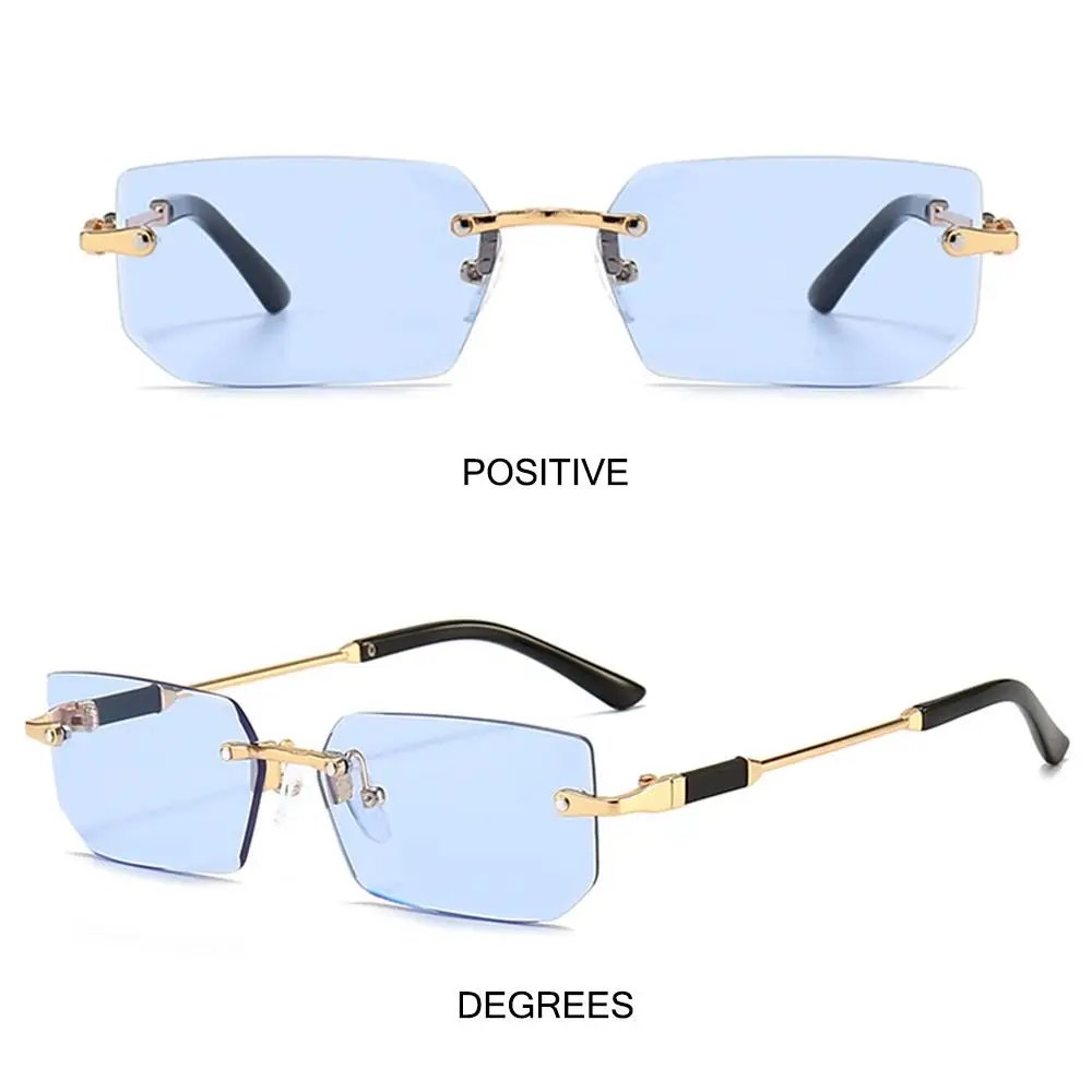Rimless Sunglasses for Women & Men, Trendy Frameless Rectangle Sun Glasses Retro Shades Fashion Summer Travel UV400 Eyewear