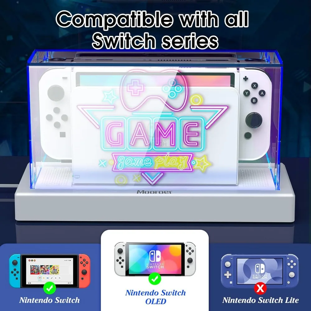 Adequado para nintendo switch/switch base luminosa oled, 16 cores