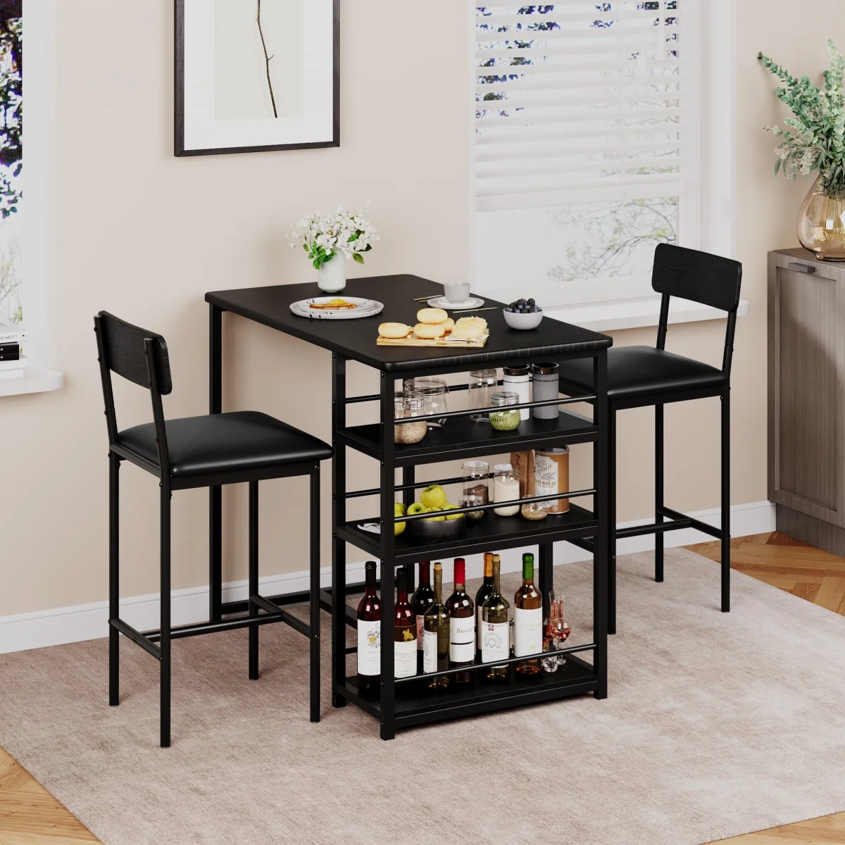 2-Person Bar Table Dining Set 6