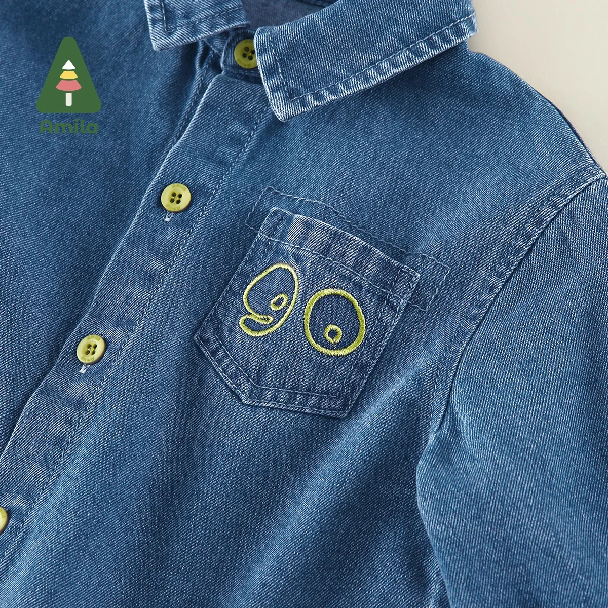 Baby Demin Shirt Boys Spring Full Sleeve Solid Turn Down Collar Top Children Fashion Outwear Clothes 0-6 Years kids shirts