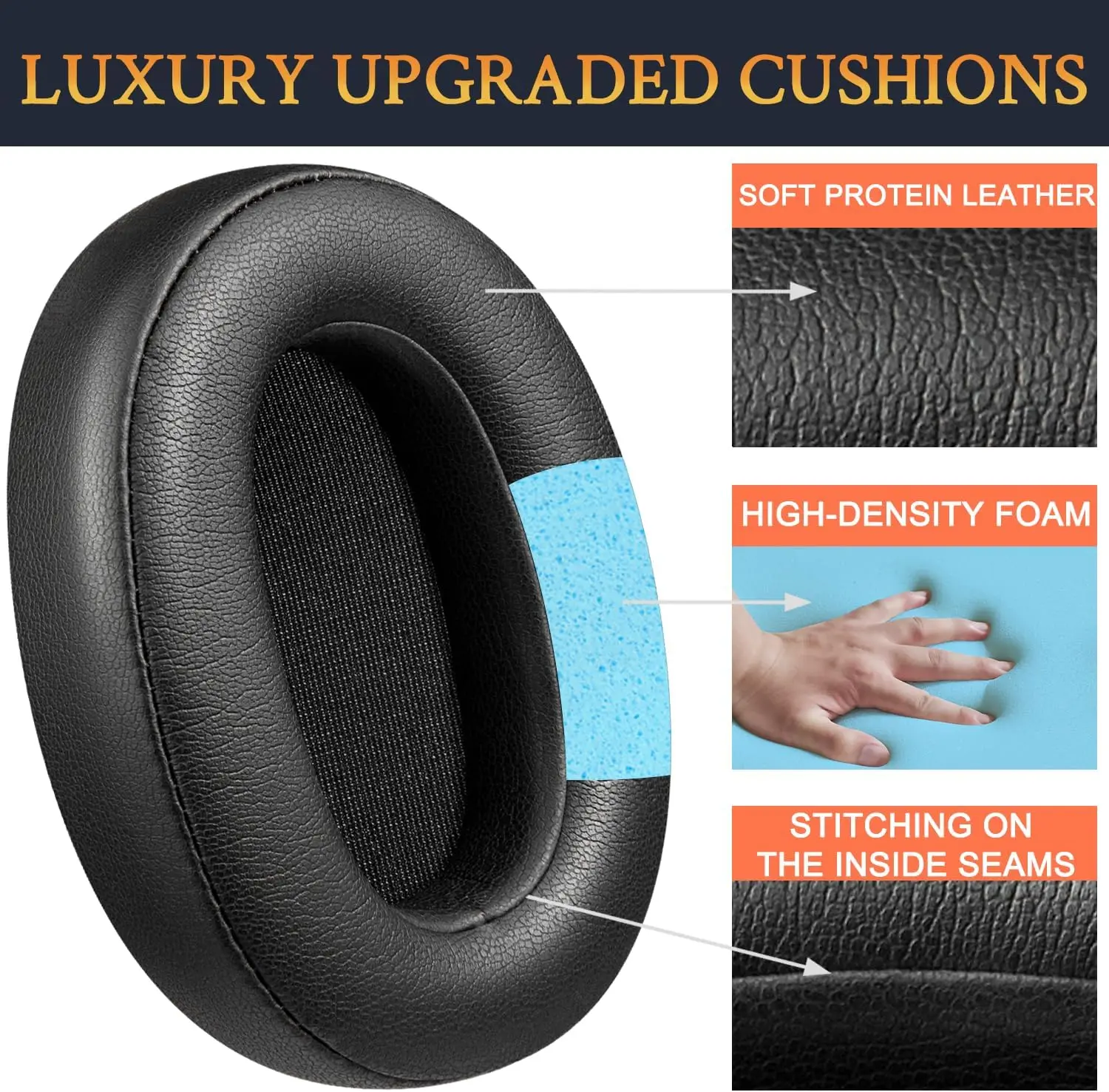 Headphone Earpad for AKG K361 K371 K361BT K371BT Replacement Ear Cushions Pads Cover Earmuffs & Carrying Case 2615