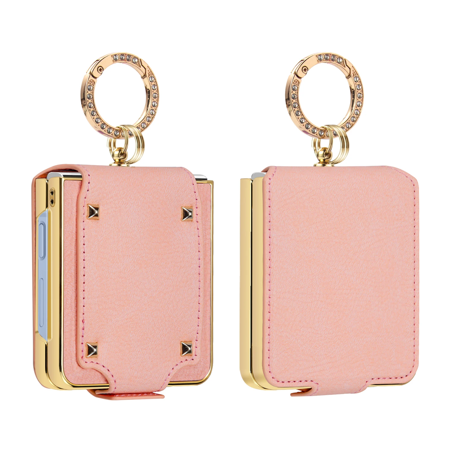 Elegant PU Leather Phone Case with Finger Ring and Screen Film