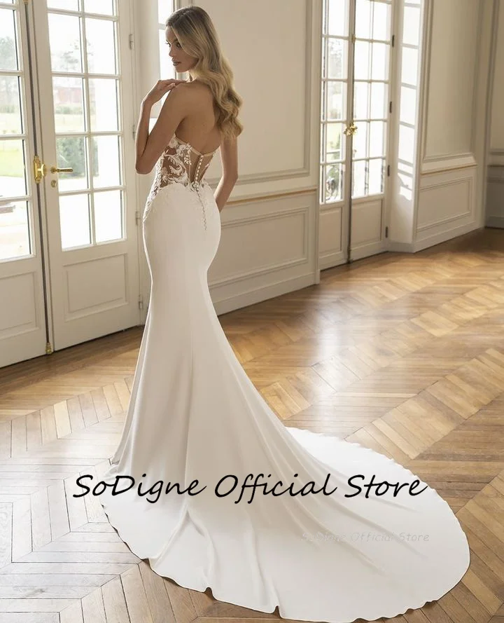 SoDigne Mermaid Wedding Dresses Sweetheart Sleeveless Appliques Bridal Dress Beach Customized Wedding Gown Robe De Mairee 11 S9e57e5eb73854624a38de211ba0c0149M