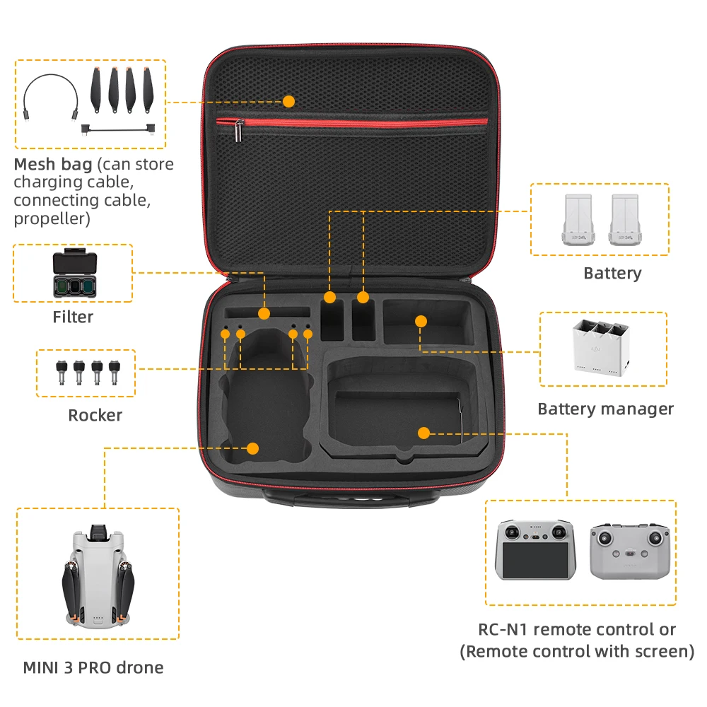 Drone Accessories Drone Storage Bag Drone Storage Case Storage Bag for DJI Mini 3 Pro