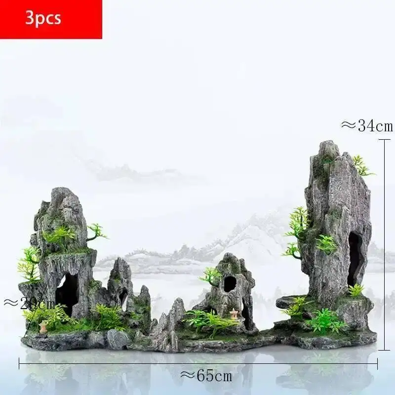 Aquarium Rock & Grass Decor 6
