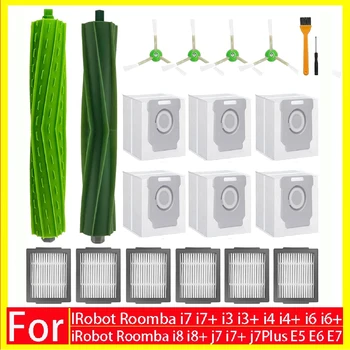 Parti di ricambio compatibili per iRobot Roomba serie J E5 E6 i7 i6 i1 i2 i3 i3 + i4 i8 Sacchetti per la polvere con filtro a spazzola laterale in gomma