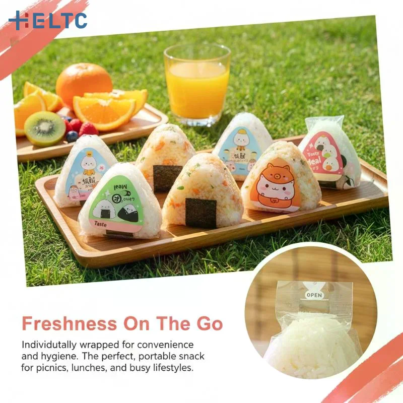100pcs 일회용 일본식 쌀볼 가방 삼각형 모양의 스시 오니기리 식품 포장지 도시락 학교용 누출 방지 포장