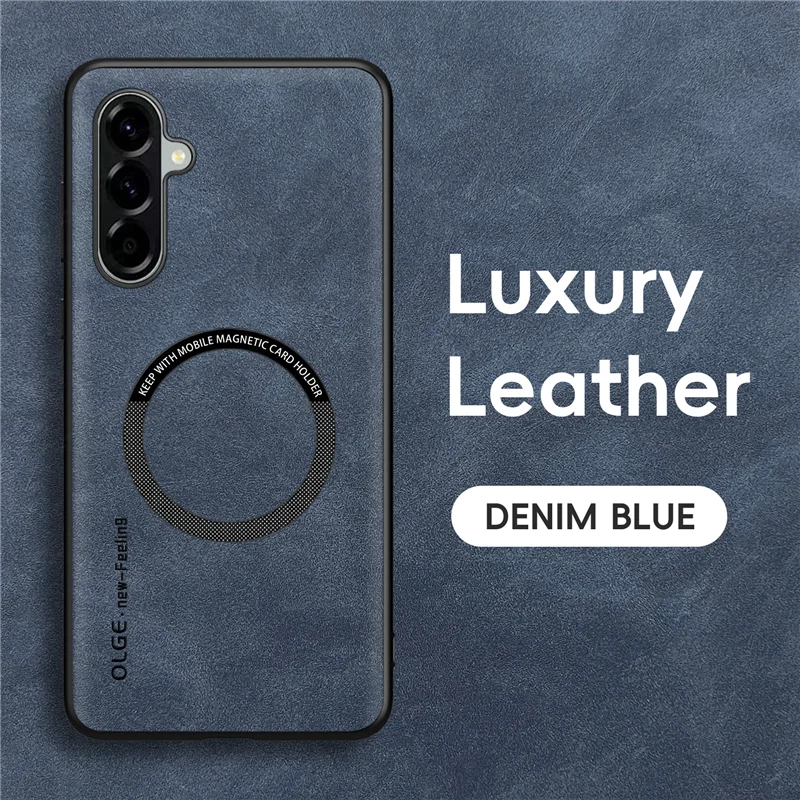 Magnetic Leather Shockproof Phone Case with MagSafe Compatibility