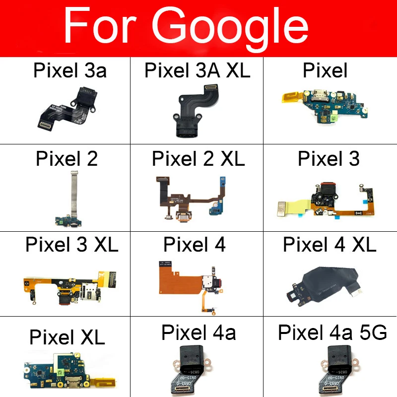 

USB Charging Port Flex For Google Pixel 2 2XL 3 3XL 3A XL 4 4XL 4A 5G Charger Port Dock Plug Connector Board Flex Cable PCB Part