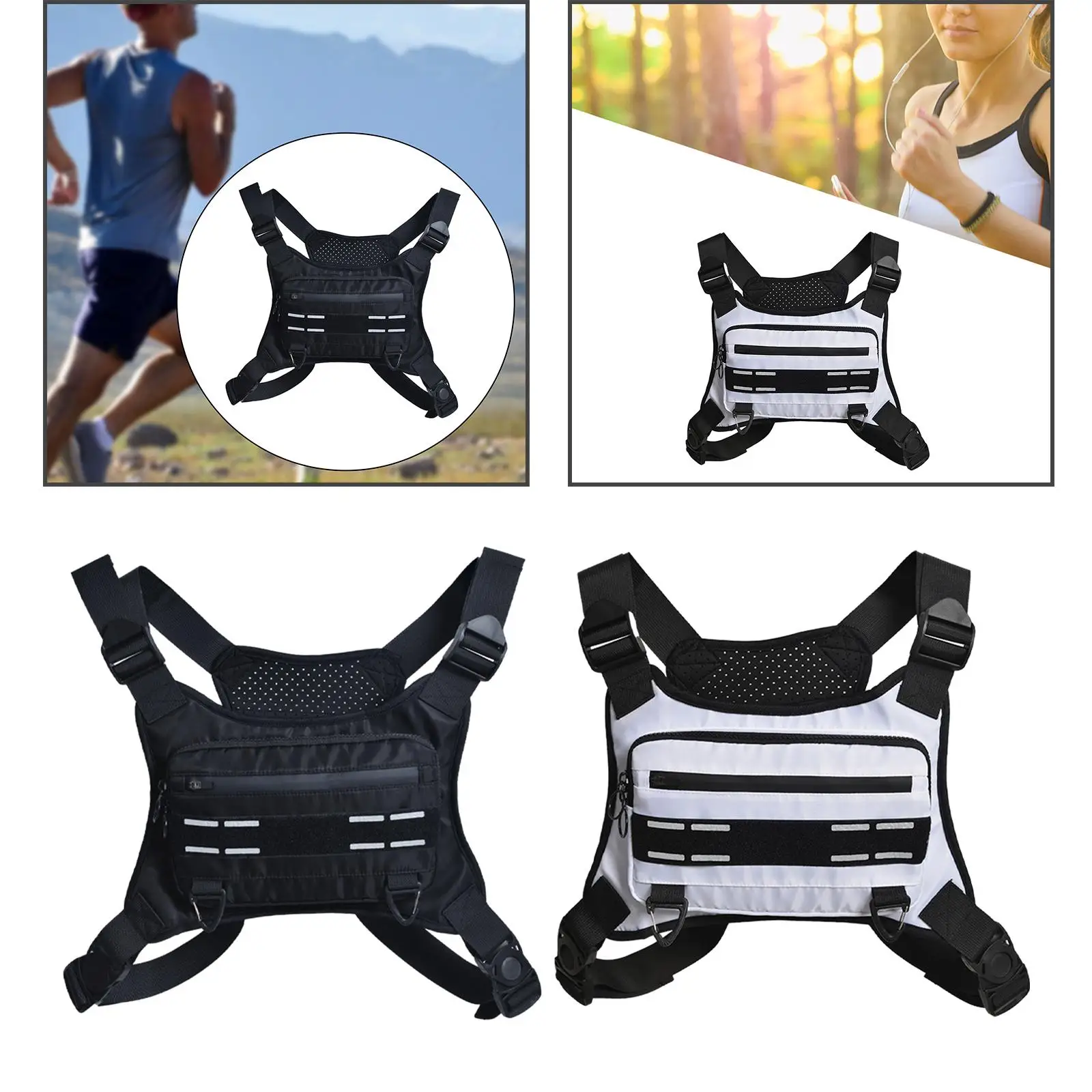 Chest Rig Bag Adult with Adjustable Shoulder Straps Harness Vest Pouch Chest Backpack for Hunting Sports Climbing Hiking Travel