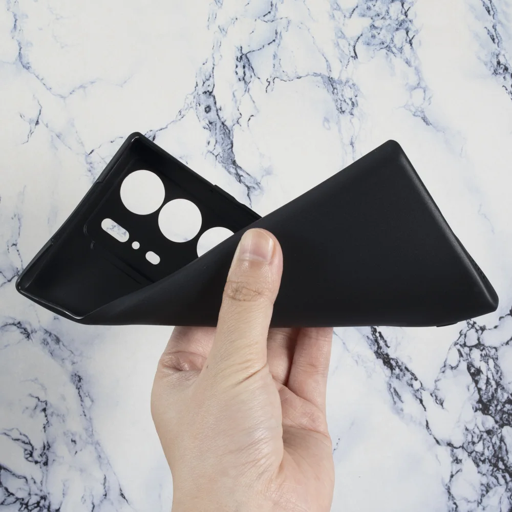 Premium Black Soft Silicone Phone Case - Durable TPU Protective Cover, 6.8 Inch