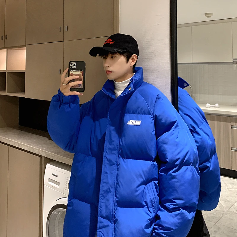 

Privathinker 2023 Winter New Men's Parkas Baggy Fashion Standing Collar Clothing Unisex Winter Coat Warm Thicken Male Coats