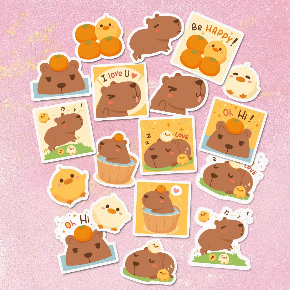 Pack of 30 Cute Capybara Stickers, Animal Decals for Planner Journal Laptop Water Bottle Guitar DIY Card Making