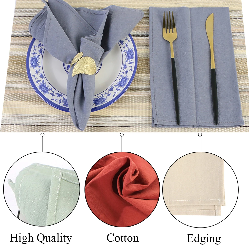 Soft Cotton Grey Color Cloth Napkins Table Place Mat for Home