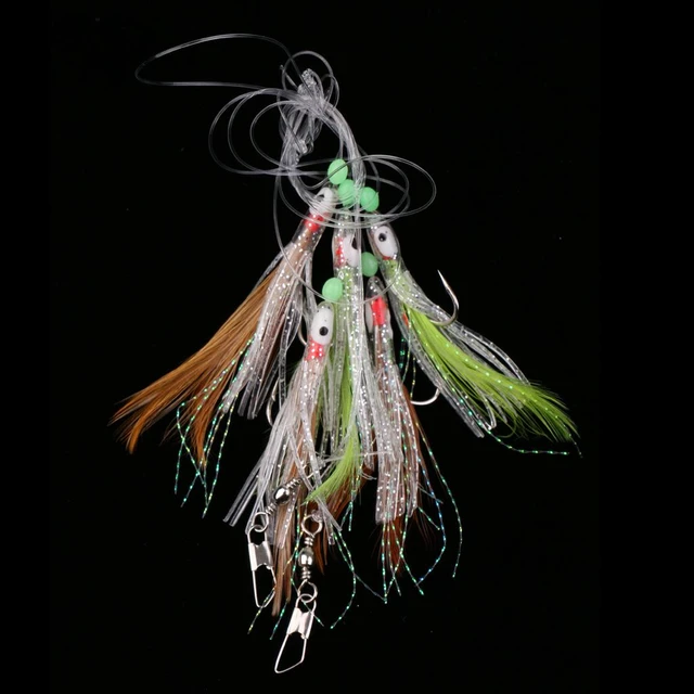 Shining Fish Skin Bait Sabiki Rigs With 5 Hooks Sea Fishing Multicolor  Flasher Bait Rigs With Barrel Swivel Herring - Fishing Lures - AliExpress