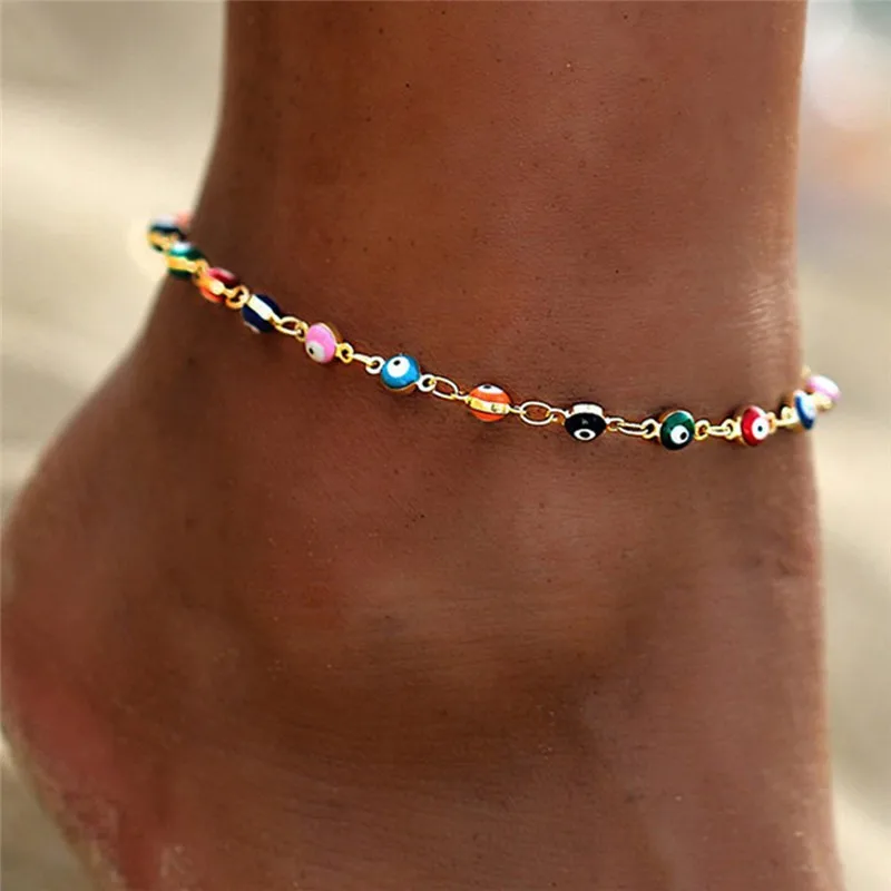 European and American Devil's Eye Foot Chain Creative Girl High End Simple Fashionable Christmas Leg Chain ankle chains toe foot bracelet fashion accessories