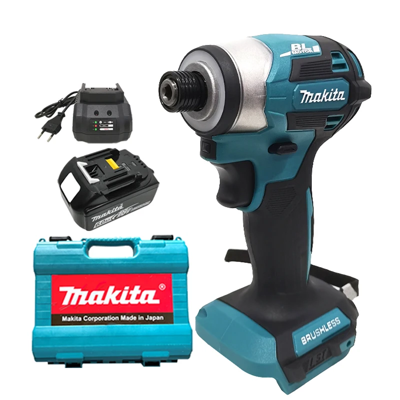 Makita 무선 임팩트 드라이버, 18V LXT BL 브러시리스 모터, 전기 드릴, 목재 볼트, T 모드 180 N · M, 플라스틱 상자 포함, DTD173