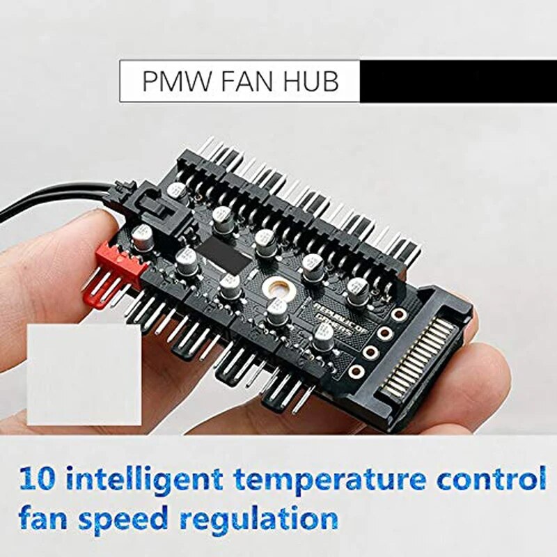 4Pin 10 Port PC Case Fan Hub PWM Controller SATA Power/Large 4P Splitter Motherboard Cooler Cooling Fan Cable