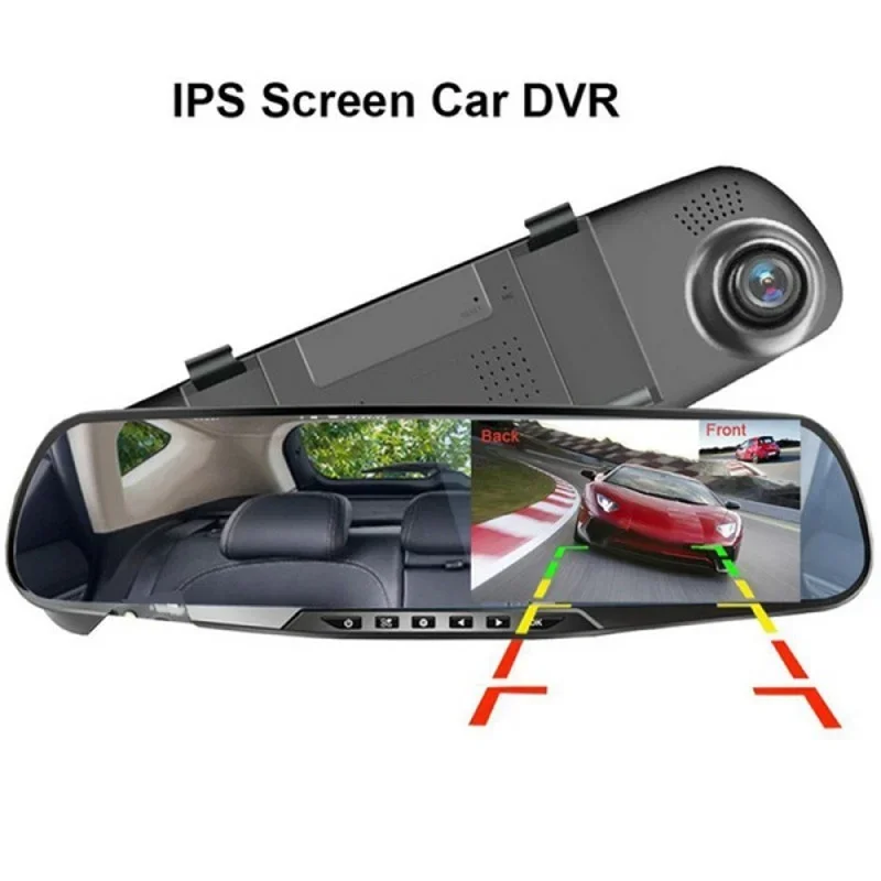 Car Rearview Mirror DVR 1080P Dual Lens Driving Video Recorder