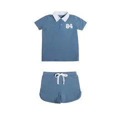 New Kids' Clothing Sets - Stylish Outfits for Toddlers and Children (Blue-Polo Set)